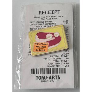 The Steaks Are High Enamel Pin By Toku-Arts Meat Carnivore Humor